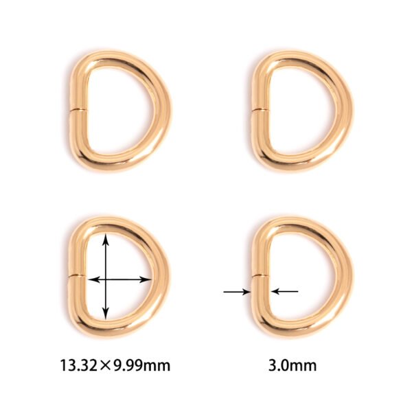 17/32" x 3/8" (13.32*9.99mm) | 1/8" (3.0mm) Thick | Metal D-Ring