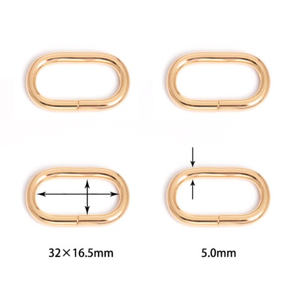 1 1/4" (32*16.5mm) | 3/16" (5.0mm) Thick | Metal Oval Ring