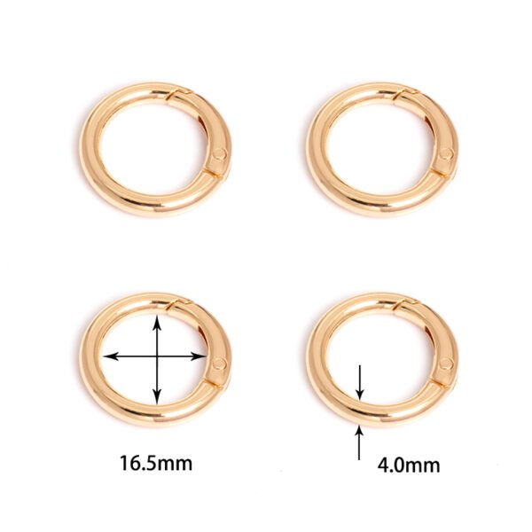 5/8" (16.5mm) | 5/32" (4.0mm) Thick | Metal Spring Gate Ring