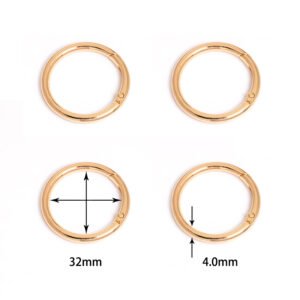 1 1/4" (32mm) | 5/32" (4.0mm) Thick | Metal Spring Gate Ring