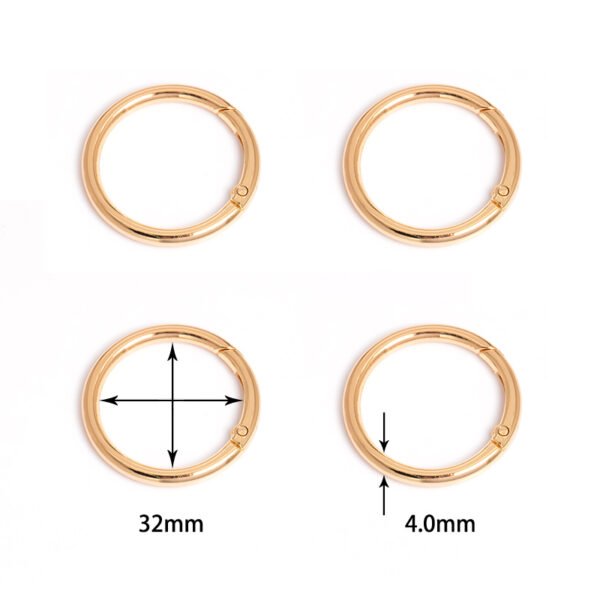 1 1/4" (32mm) | 5/32" (4.0mm) Thick | Metal Spring Gate Ring