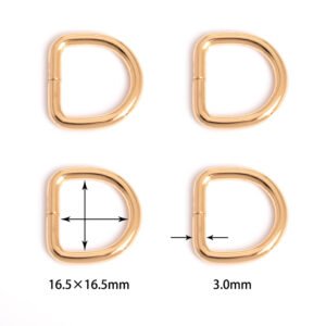 21/32" x 21/32" (16.5*16.5mm) | 1/8" (3.0mm) Thick | Metal D-Ring