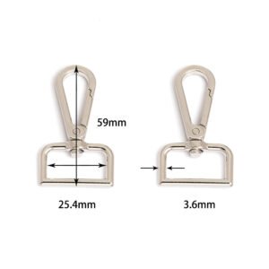 1" (25.4mm) Width | 2-5/16" (59mm) Length | Metal Square Hook