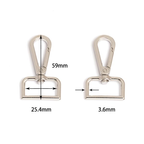 1" (25.4mm) Width | 2-5/16" (59mm) Length | Metal Square Hook