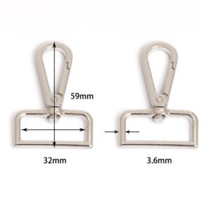 1-1/4" (32mm) Width | 2-5/16" (59mm) Length | Metal Square Hook