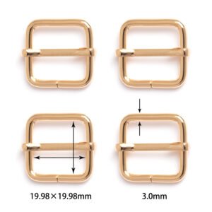 3/4" x 3/4" (19.98mm x 19.98mm) | 1/8" (3.0mm) Thick | Metal Strap Adjusters