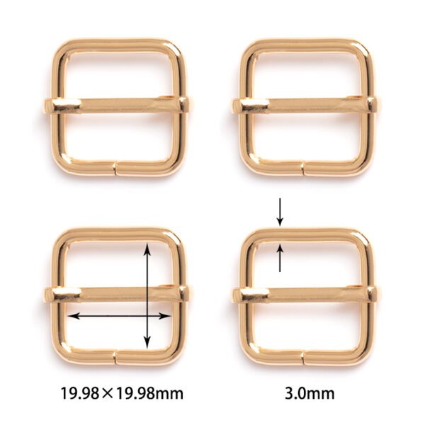 3/4" x 3/4" (19.98mm x 19.98mm) | 1/8" (3.0mm) Thick | Metal Strap Adjusters