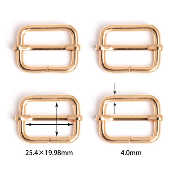 1" x 3/4" (25.4mm x 19.98mm) | 5/32" (4.0mm) Thick | Metal Strap Adjusters