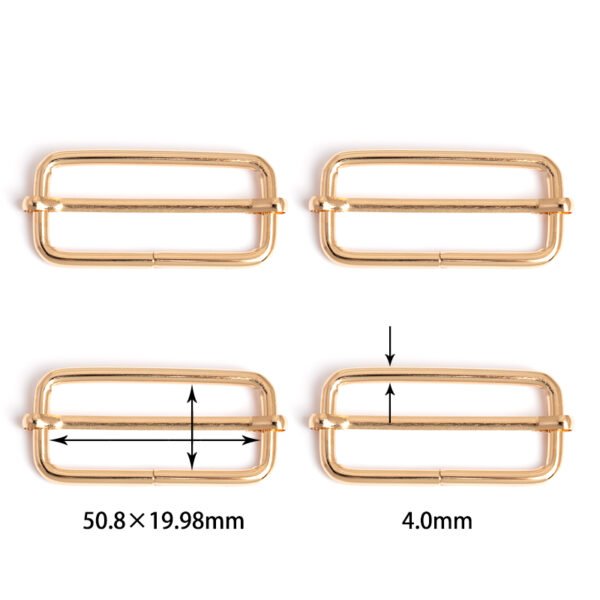 2" x 3/4" (50.8mm x 19.98mm) | 5/32" (4.0mm) Thick | Metal Strap Adjusters