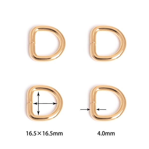 21/32" x 21/32" (16.5*16.5mm) | 5/32" (4.0mm) Thick | Metal D-Ring