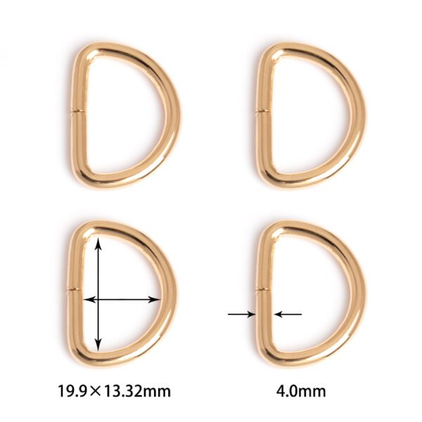 25/32" x 17/32" (19.9*13.32mm) | 5/32" (4.0mm) Thick | Metal D-Ring