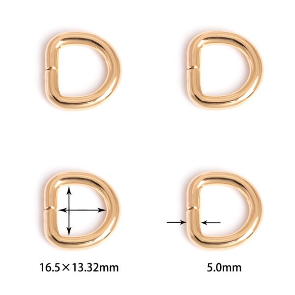 21/32" x 17/32" (16.5*13.32mm) | 3/16" (5.0mm) Thick | Metal D-Ring