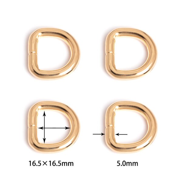 21/32" x 21/32" (16.5*16.5mm) | 3/16" (5.0mm) Thick | Metal D-Ring