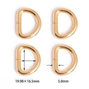 25/32" x 21/32" (19.98*16.5mm) | 3/16" (5.0mm) Thick | Metal D-Ring for Bag