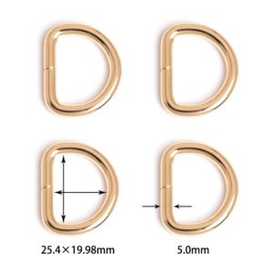 1" x 25/32" (25.4*19.98mm) | 3/16" (5.0mm) Thick | Metal D-Ring