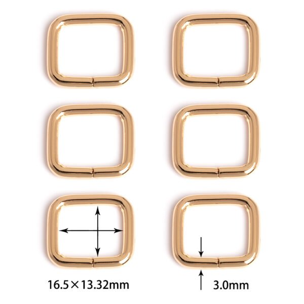 5/8" (16.5*13.32mm) | 1/8" (3.0mm) Thick | Metal Square Ring