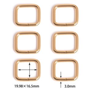 13/16" (19.98*16.5mm) | 1/8" (3.0mm) Thick | Metal Square Ring