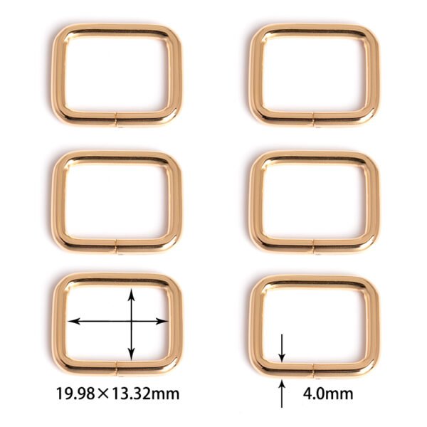 13/16" (19.98*13.32mm) | 5/32" (4.0mm) Thick | Metal Rectangular Ring