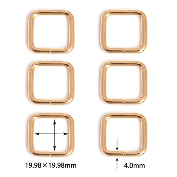 13/16" (19.98*19.98mm) | 5/32" (4.0mm) Thick | Metal Square Ring