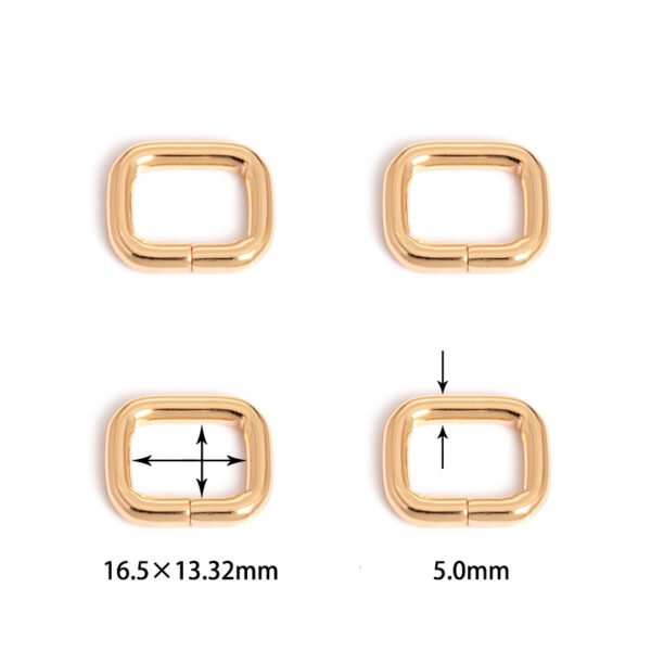 5/8" (16.5mm) x 17/32" (13.32mm) | 13/64" (5.0mm) Thick | Metal Rectangular Ring