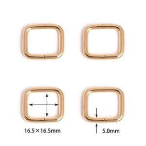 5/8" (16.5mm) x 5/8" (16.5mm) | 13/64" (5.0mm) Thick | Metal Square Ring