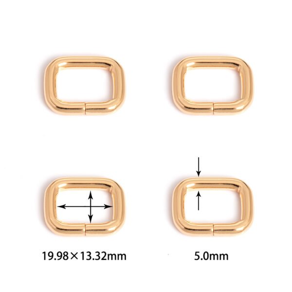 25/32" (19.98mm) x 17/32" (13.32mm) | 13/64" (5.0mm) Thick | Metal Rectangular Ring