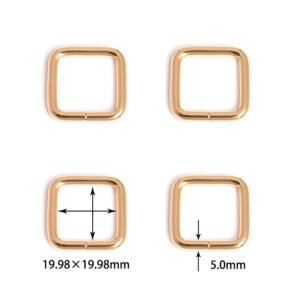 25/32" (19.98mm) x 25/32" (19.98mm) | 13/64" (5.0mm) Thick | Metal Square Ring