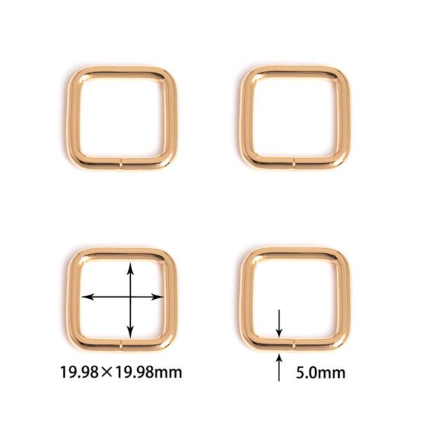 25/32" (19.98mm) x 25/32" (19.98mm) | 13/64" (5.0mm) Thick | Metal Square Ring