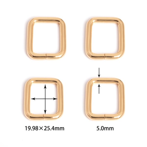 25/32" (19.98mm) x 1" (25.4mm) | 13/64" (5.0mm) Thick | Metal Rectangular Ring