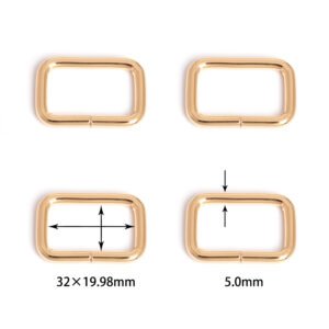 1 1/4" (32mm) x 25/32" (19.98mm) | 13/64" (5.0mm) Thick | Metal Rectangular Ring