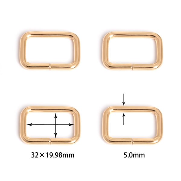 1 1/4" (32mm) x 25/32" (19.98mm) | 13/64" (5.0mm) Thick | Metal Rectangular Ring